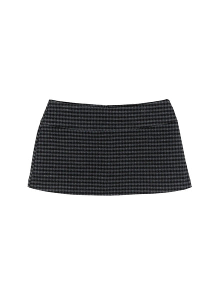 low-rise-plaid-mini-skirt-cd509 / Black