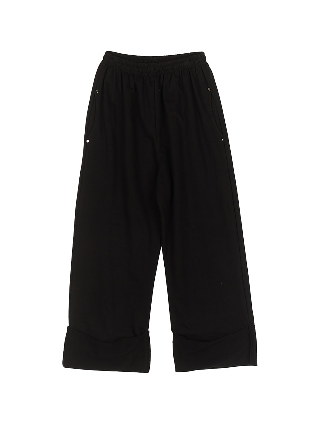 stud-roll-up-wide-fit-sweatpants-ca529 / Black