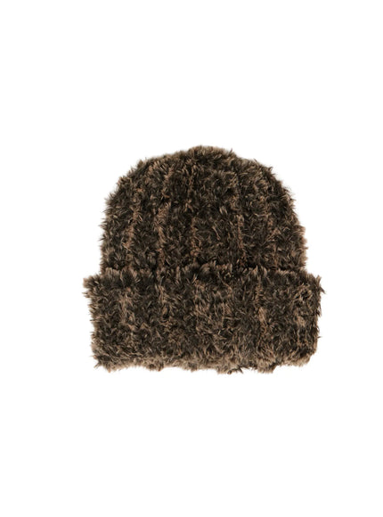 cozy-fluffy-folded-beanie-cd517 / Brown
