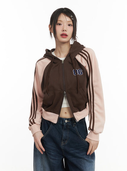 Embroidered Hooded Crop Track Jacket CF519