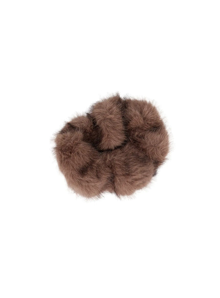 faux-fur-angora-blend-scrunchie-cd514 / Brown