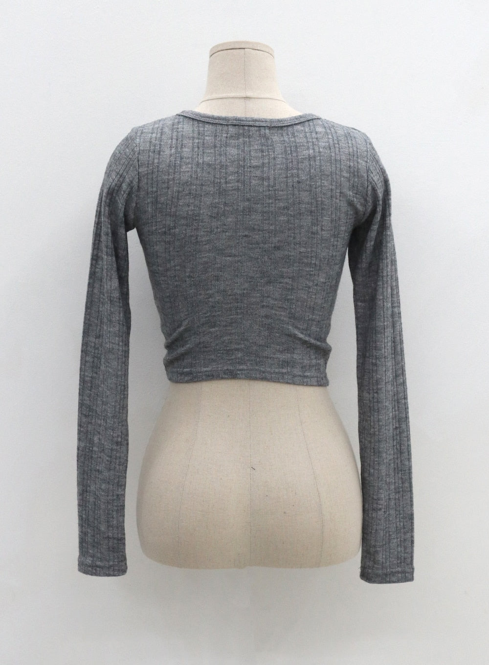 Lace Up Ribbed Crop Cardigan CG25