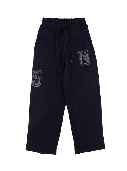 graphic-wide-leg-sweatpants-cj515 / Dark blue
