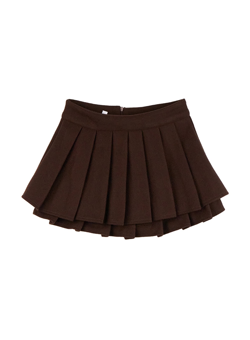 warm-pleated-mini-skirt-cd423 / Dark brown