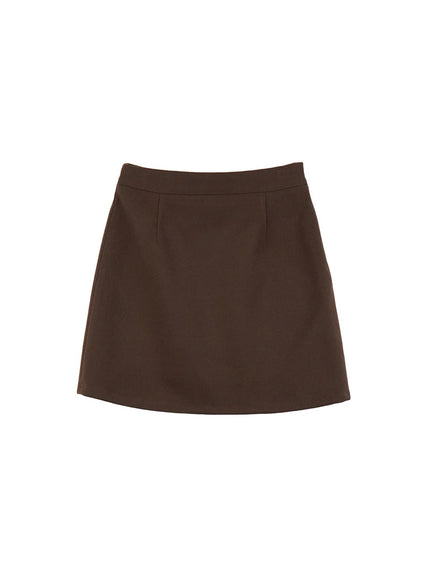 classic-a-line-mini-skirt-cj515 / Dark brown