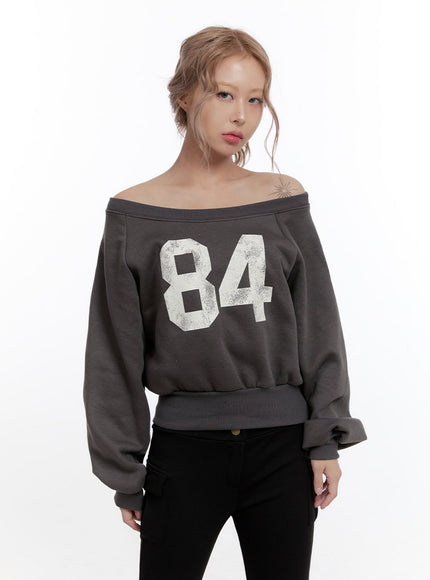 off-shoulder-crop-sweatshirt-cn425 / Dark gray