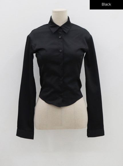 Navy Satin Line Shirt CS14