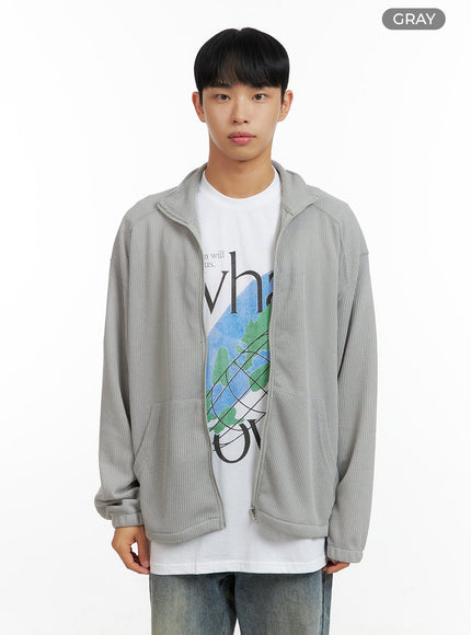 mens-collar-outerwear-jacket-cl429 / Gray