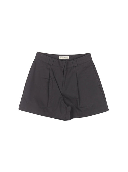 pintuck-cotton-shorts-cy515 / Gray