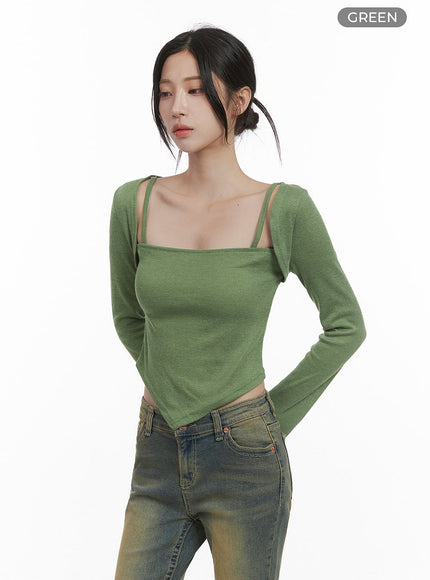 sleek-fit-long-sleeve-bolero-cs430 / Green
