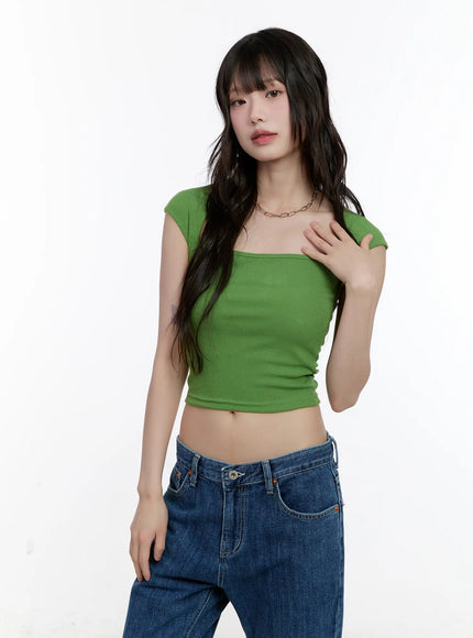 square-neck-fitted-top-cl507 / Green