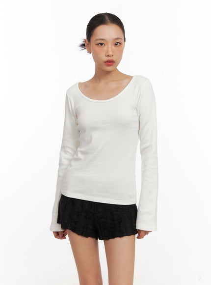 solidessentials-long-sleeve-shirt-cd410 / Light beige