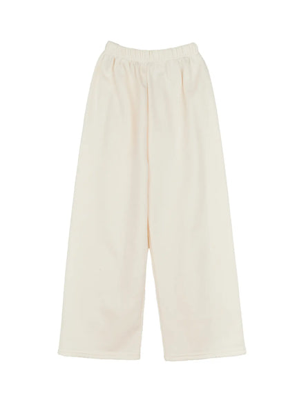 cozy-fleece-lined-wide-leg-sweatpants-cd514 / Light beige