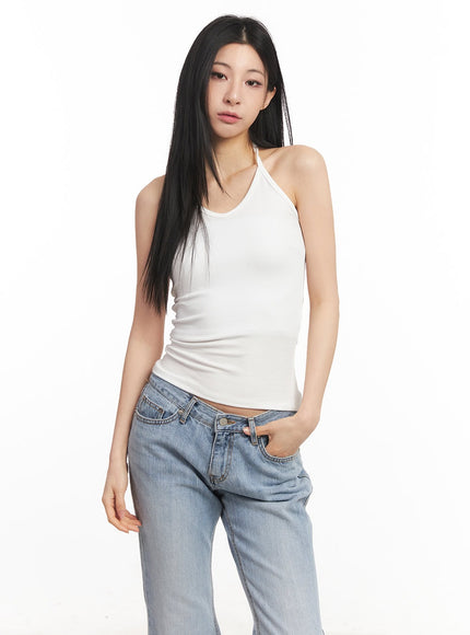 essential-halter-neck-cami-top-ca516 / Light beige