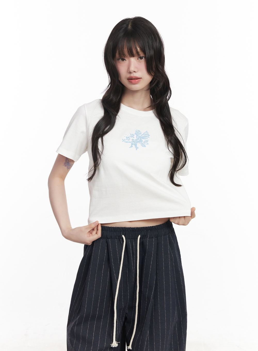 angel-graphic-crop-tee-cy521 / White