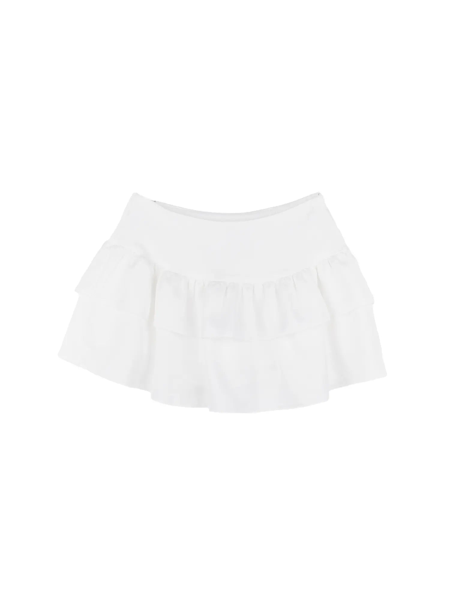 tiered-mini-skirt-u530 / White