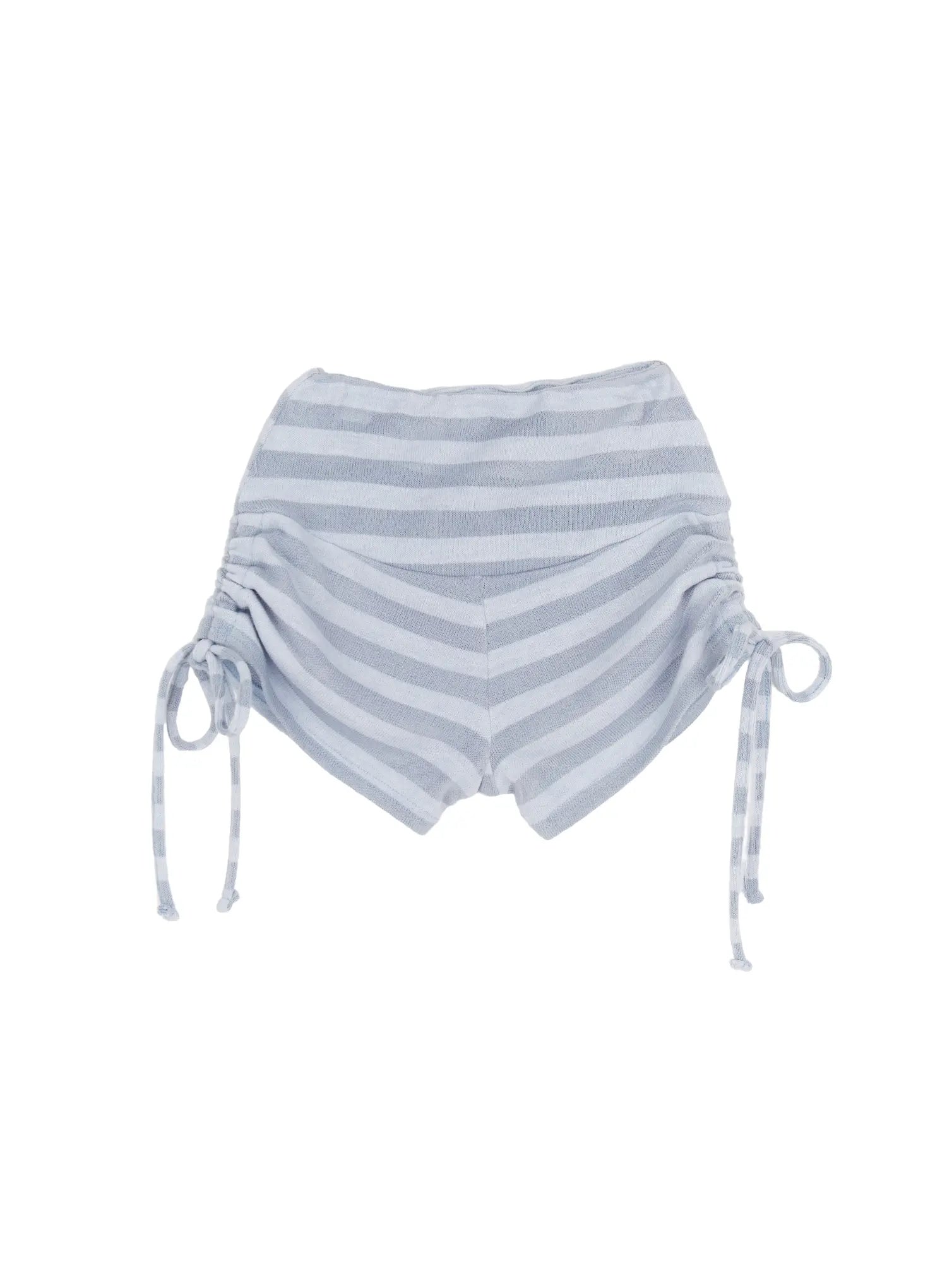 striped-side-drawstring-micro-shorts-cm520 / Light blue