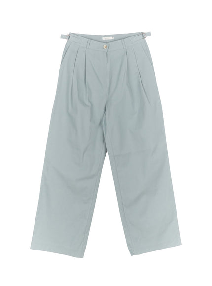 pintuck-cotton-tailored-trousers-ca502 / Light blue