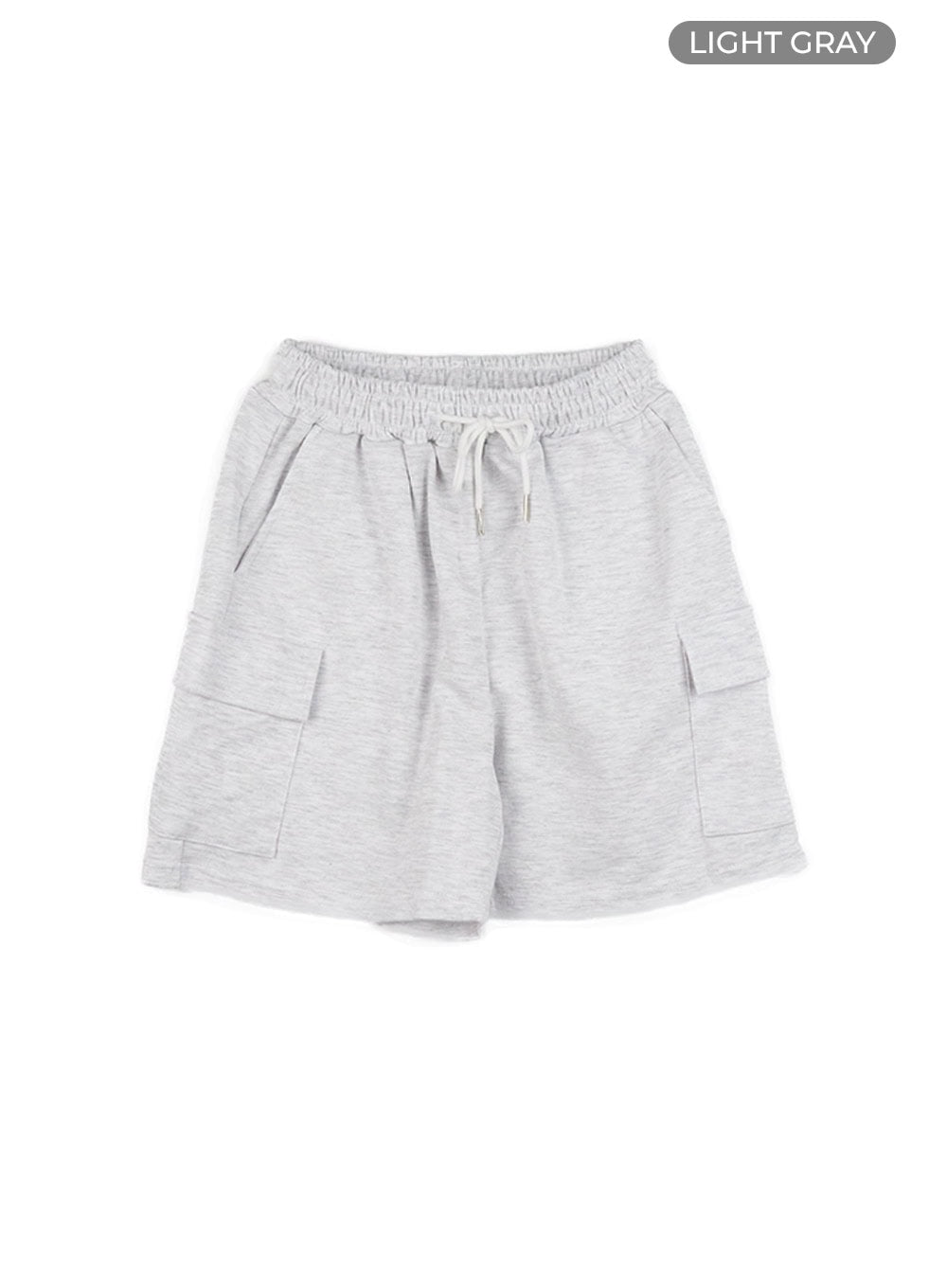 banded-cargo-sweat-shorts-cg408 / Light gray