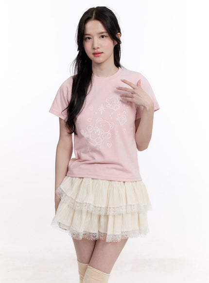 Teddy Bear Graphic Crop Top CM527