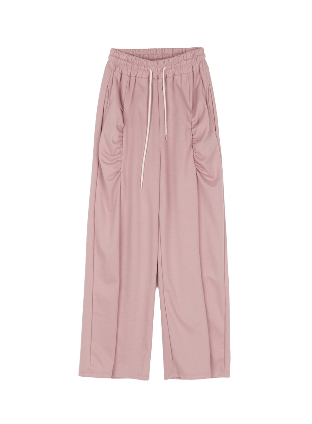 shirred-wide-fit-sweatpants-cy506 / Pink