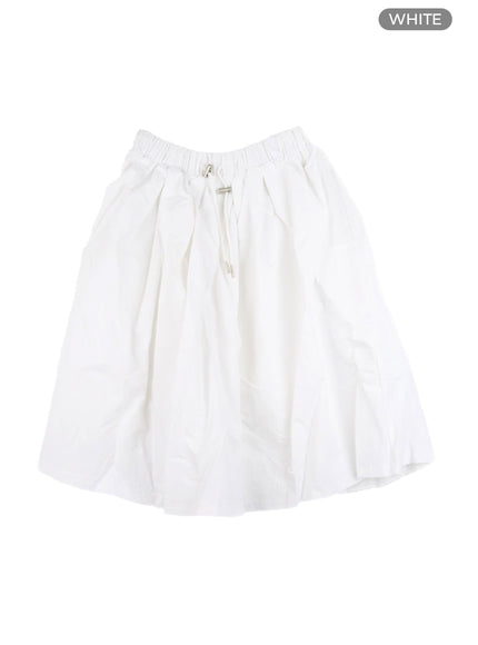 solid-flare-cargo-midi-skirt-cm425 / White
