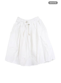 solid-flare-cargo-midi-skirt-cm425 / White