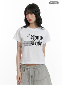 lettering-crop-top-cu413 / White