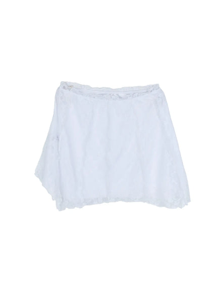 lace-slit-mini-skirt-cl531 / White