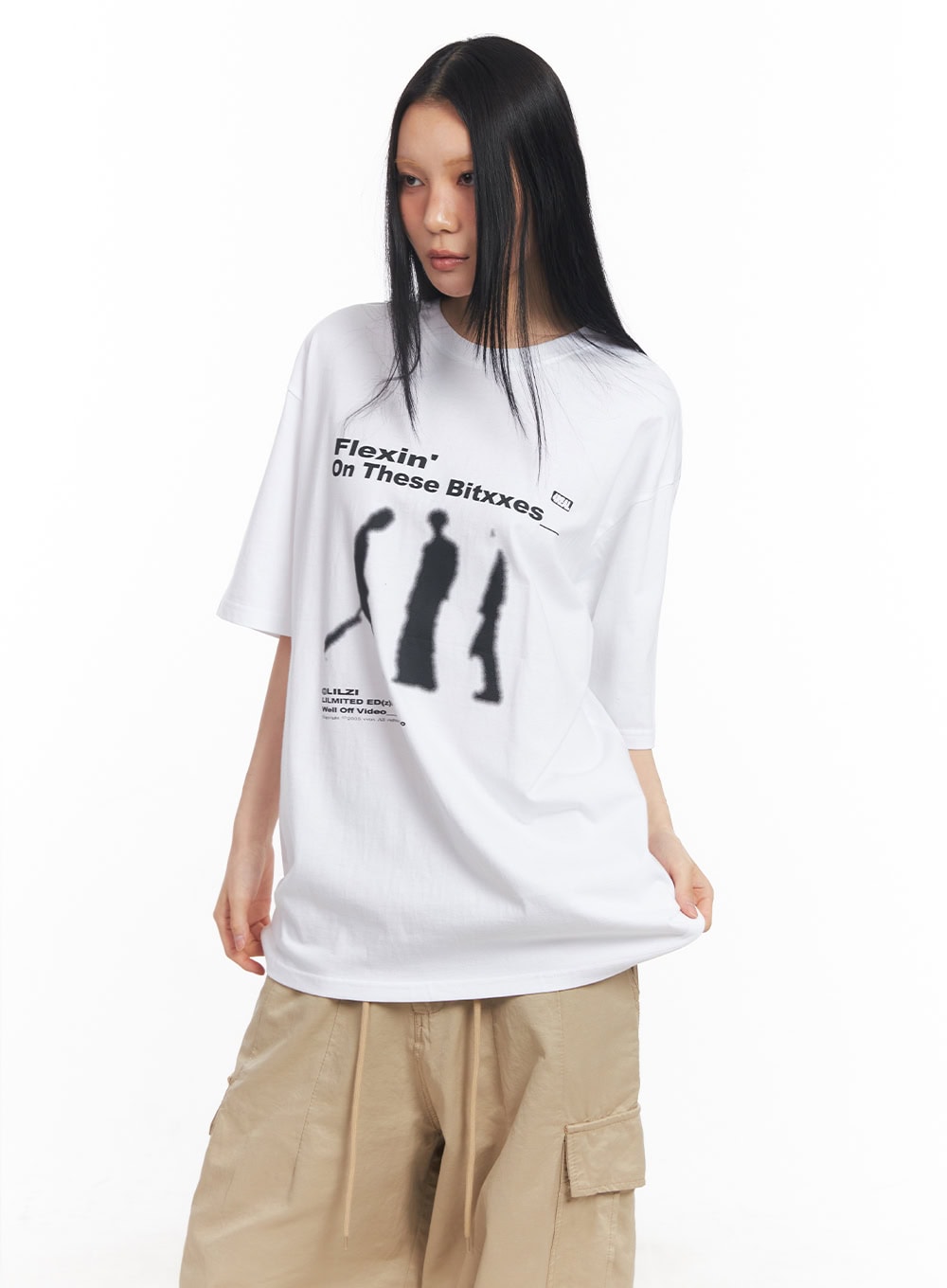 casual-graphic-oversize-t-shirt-cy528 / White