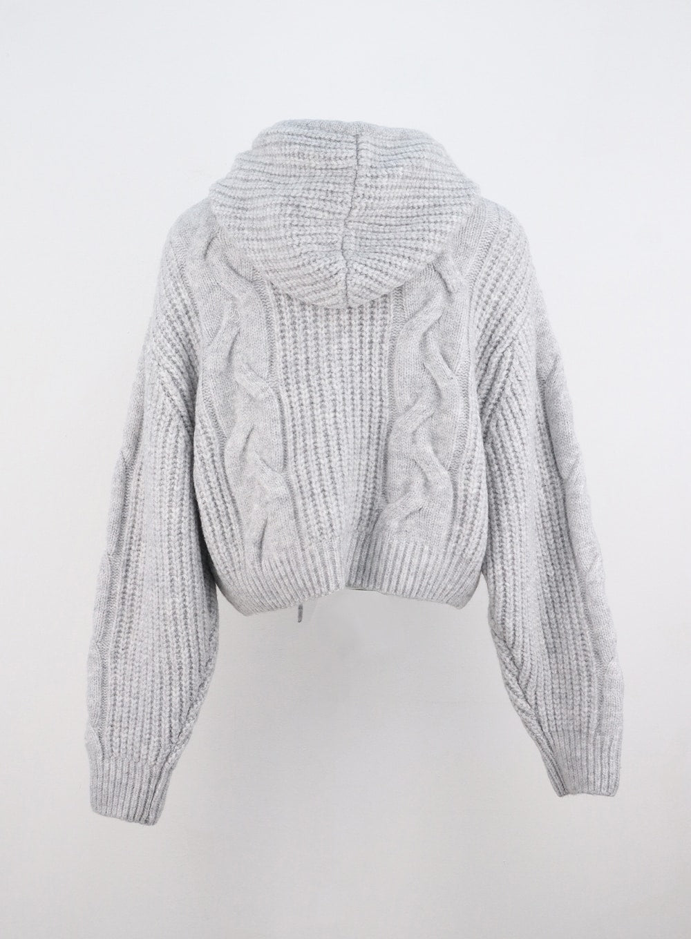 Cable knit sweater with hood on sale