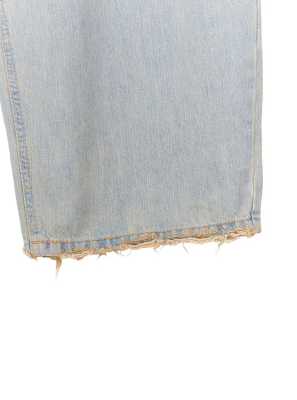 Ramona Distressed Lace Detail Wide Leg Jeans CA515