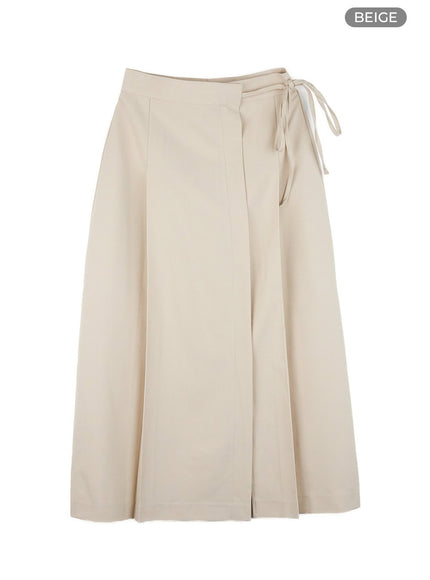 box-pleated-maxi-skirt-ol430 / Beige