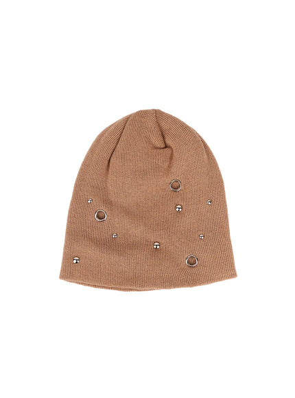 studded-rivet-beanie-cy519 / Beige
