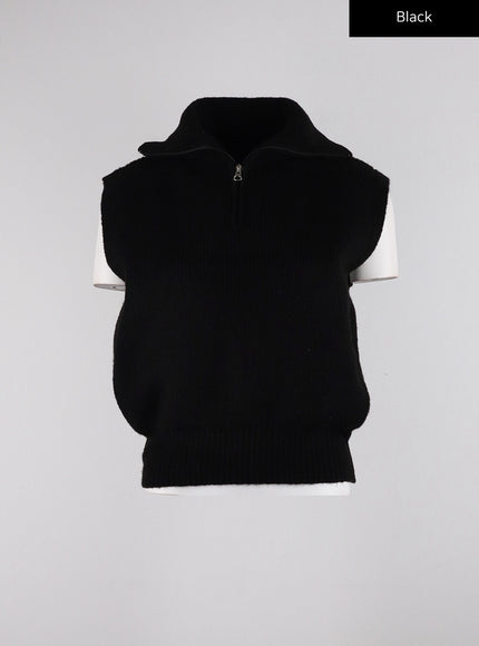 half-zip-sweater-vest-cd312 / Black