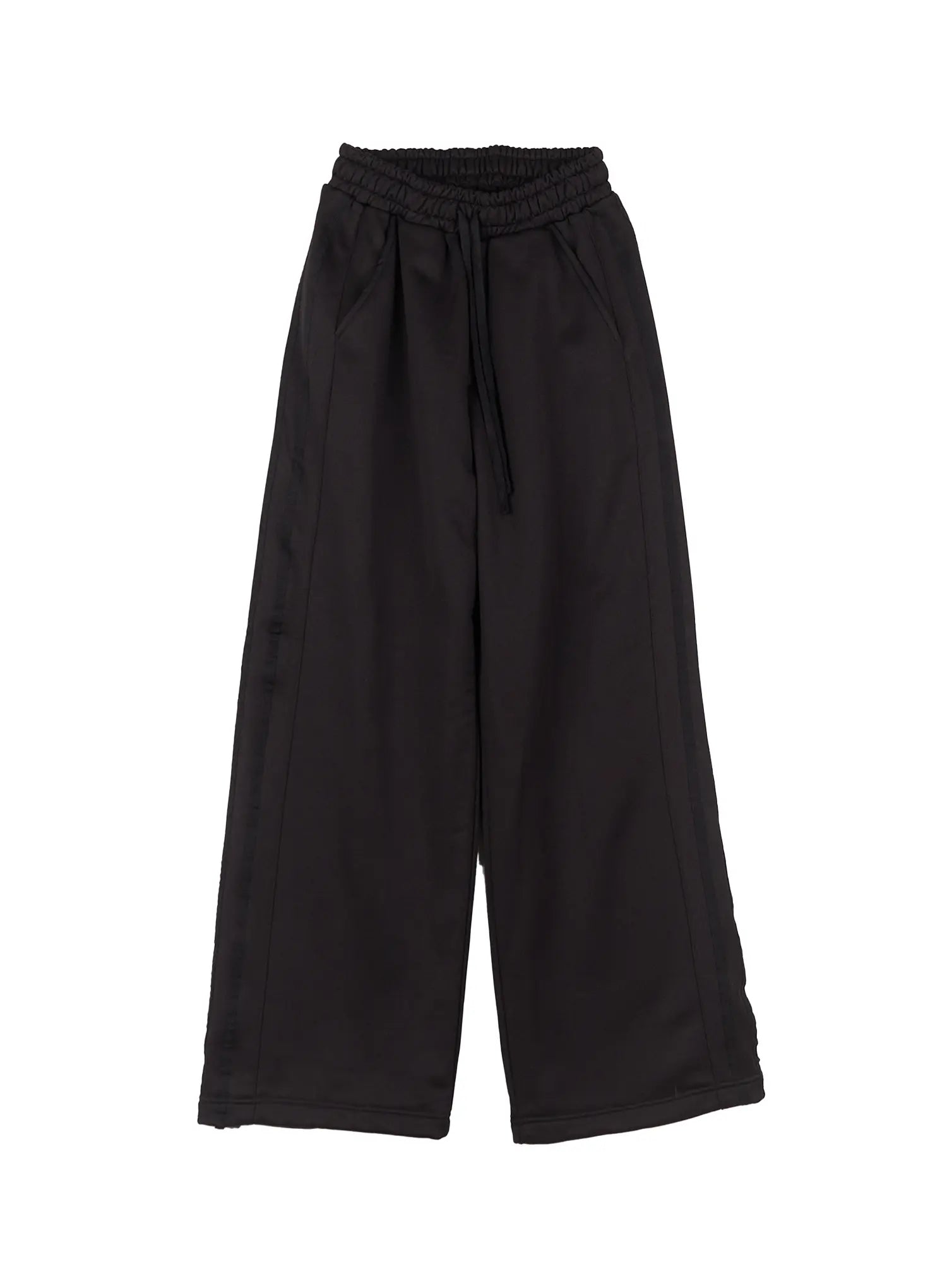 casual-wide-leg-track-pants-cl529 / Black