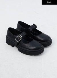 faux-leather-mary-jane-loafers-oo305 / Black