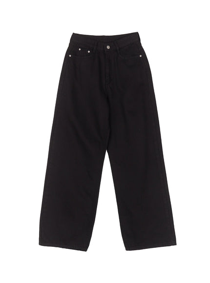 essential-cotton-wide-leg-pants-cy526 / Black