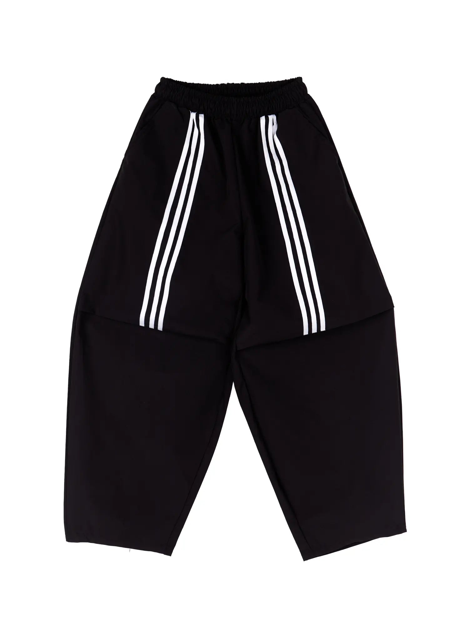 wide-leg-athletic-pants-with-stripe-detail-ca516 / Black