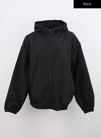 loose-fit-zip-up-jacket-co327 / Black
