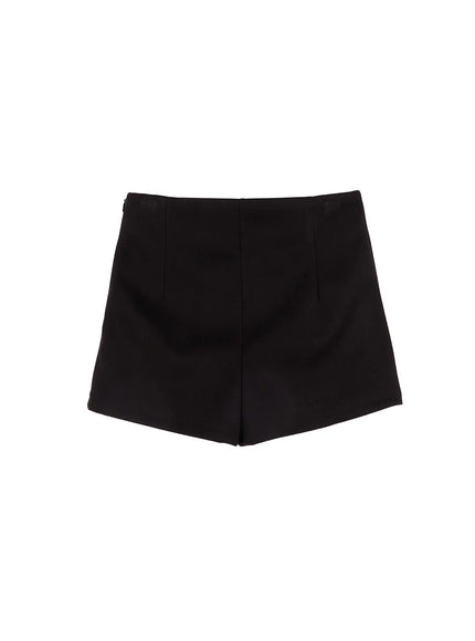 high-waist-wool-blend-shorts-cj507 / Black