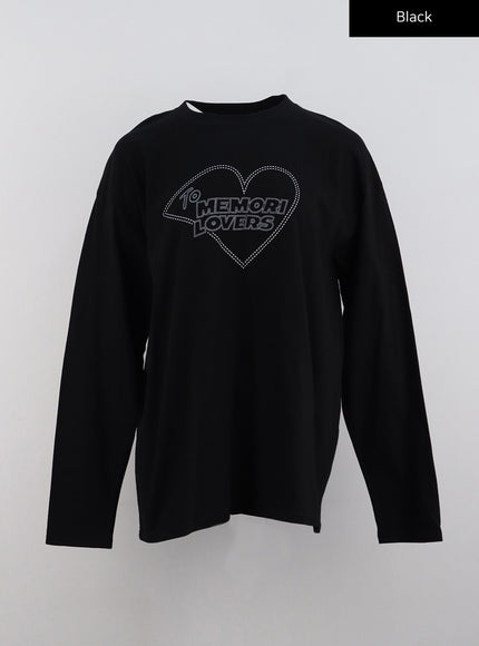 oversized-graphic-long-sleeve-cn328 / Black