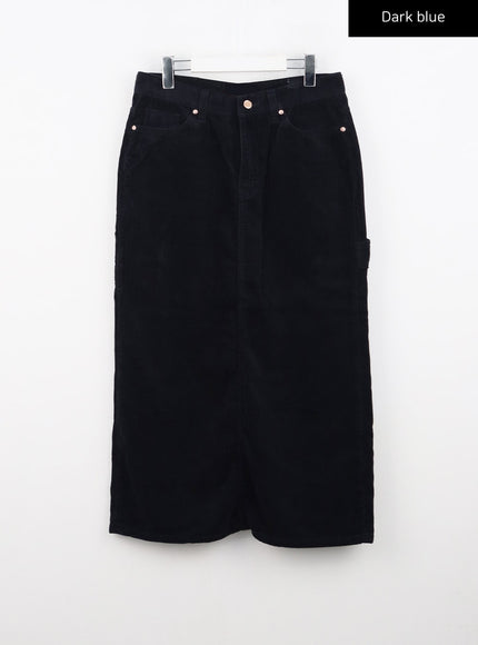 cargo-corduroy-maxi-skirt-cn315 / Dark blue
