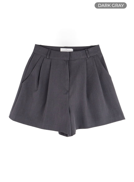 solid-wide-leg-shorts-om411 / Dark gray