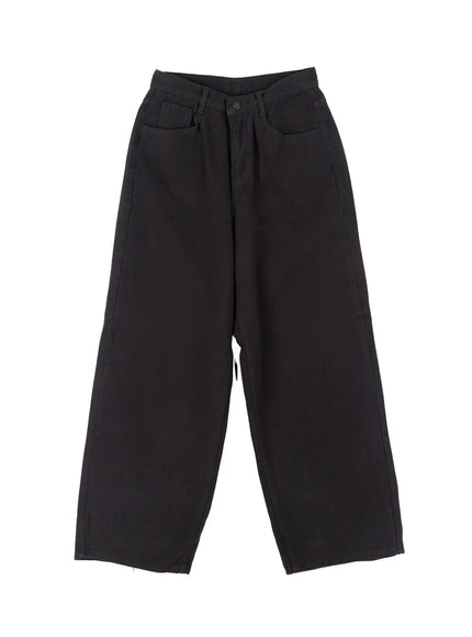 cozy-wide-leg-cotton-pants-cn520 / Dark gray