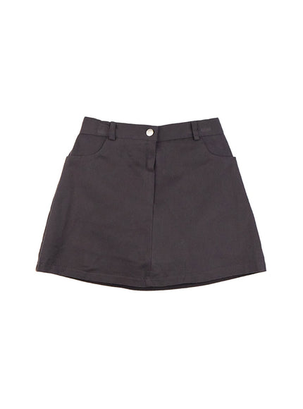 Solid Cotton Mini Skirt CN412