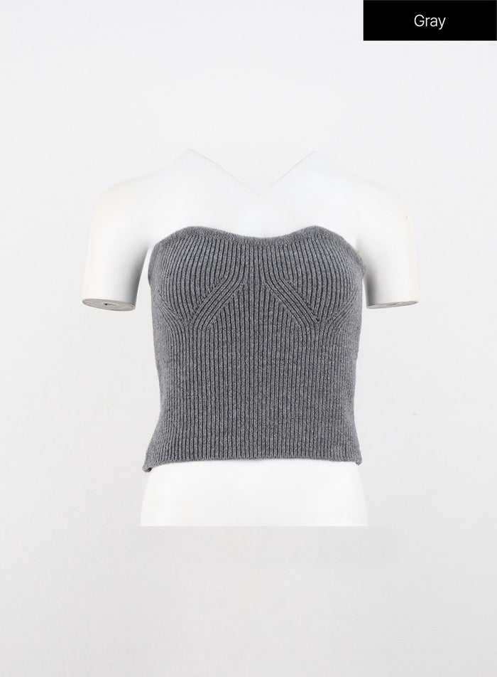 knit-sleeveless-top-oo316 / Gray