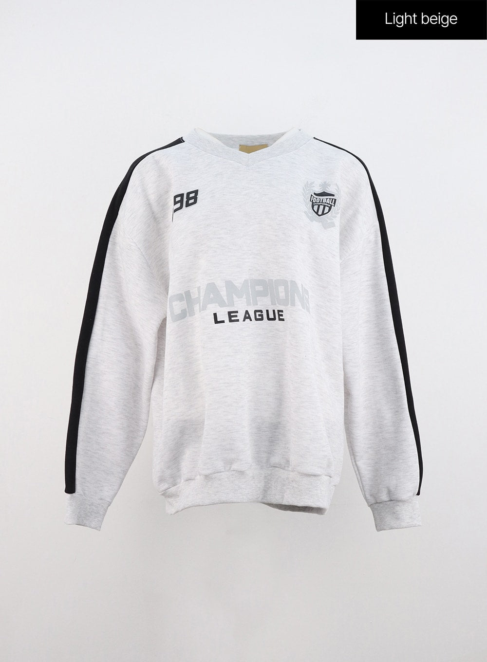 oversized-v-neck-sweatshirt-in322 / Light beige