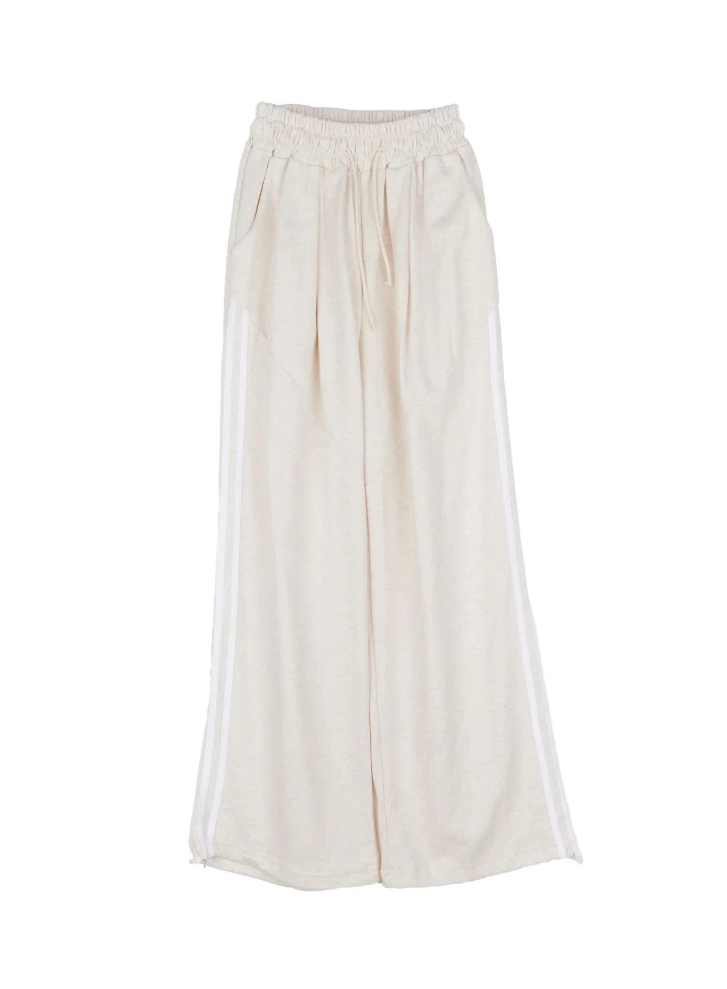 contrast-stripe-wide-pants-cs526 / Light beige
