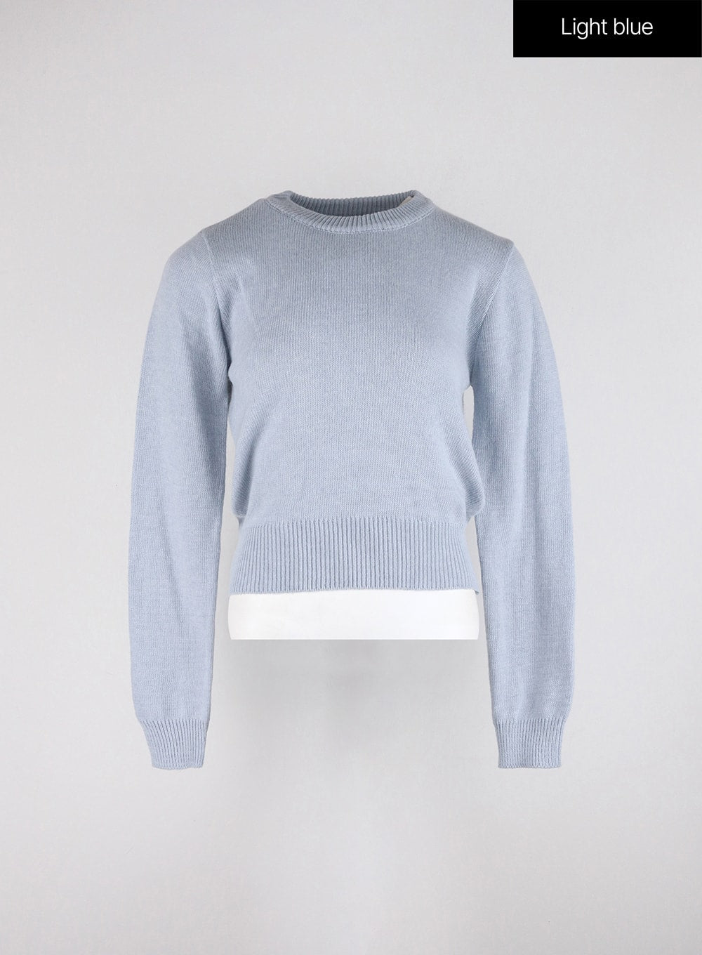 round-neck-crop-knit-sweater-od326 / Light blue
